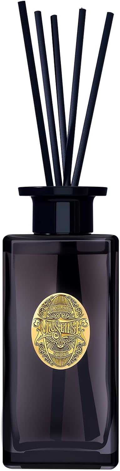 M&SENSE 10.14 oz Large Reed Diffuser Set | Oud Wood Scent Oil Diffuser with Sticks | Hotel Collection Non-Toxic Essential Oil |for Bedroom Bathroom Living Room