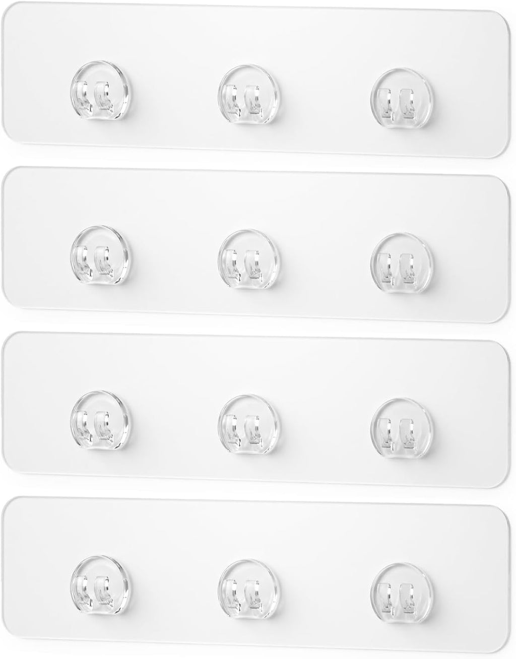 EAGMAK 4 Pack Transparent Shower Caddy Adhesive for Replacement, No Drilling, Soap Holder, Bathroom Storage Shelves and Kitchen Racks