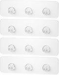 EAGMAK 4 Pack Transparent Shower Caddy Adhesive for Replacement, No Drilling, Soap Holder, Bathroom Storage Shelves and Kitchen Racks