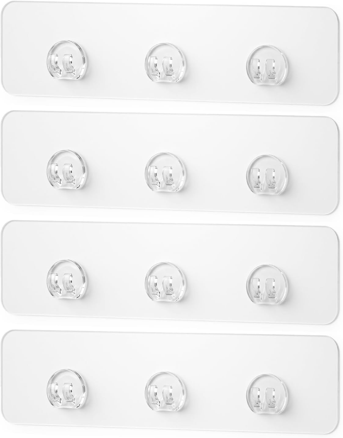 EAGMAK 4 Pack Transparent Shower Caddy Adhesive for Replacement, No Drilling, Soap Holder, Bathroom Storage Shelves and Kitchen Racks