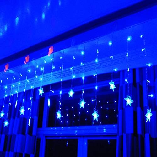Snowflake LED Curtain Lights, Plug-in 19Ft/6M 96 LEDs Fairy String Lights