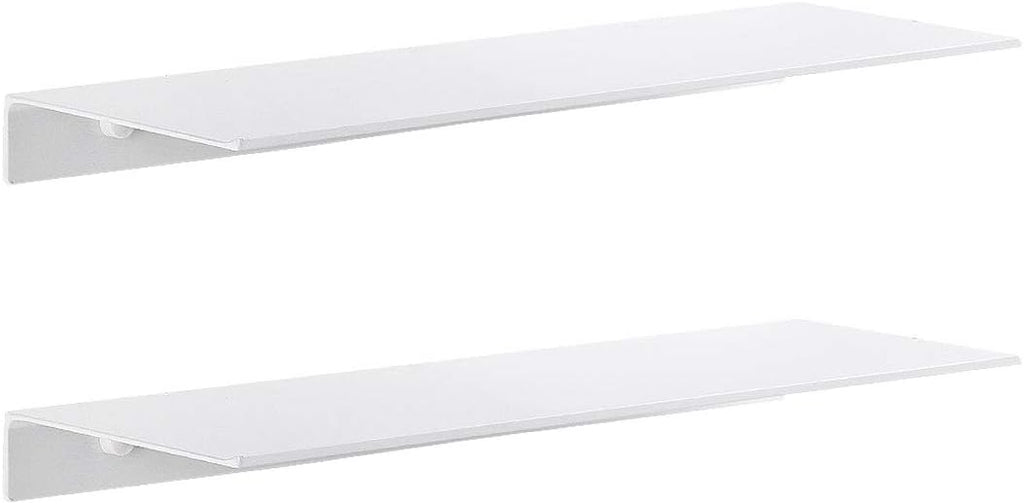 Modern Floating Shelf Wall Mounted Heavy Duty for Living Room Bedroom Bathroom, 12 Inch, White, 2 Pack
