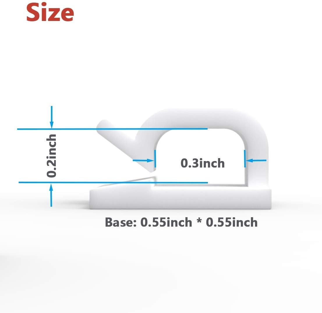 60Pack Cable Clips, Adhesive Wire Holder for Home Office, White