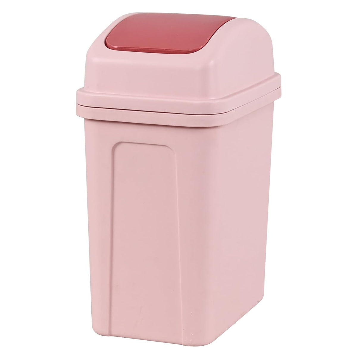 1.8 Gallon Plastic Swing Top Lid Trash Can, Small Garbage Can Pink