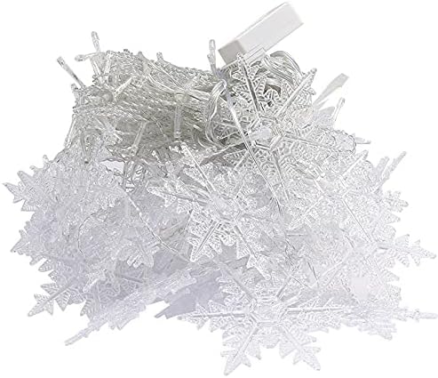 Snowflake LED Curtain Lights, Plug-in 19Ft/6M 96 LEDs Fairy String Lights
