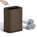 2.6 Gal Brown Bathroom Trash Can,Small Office Garbage Can