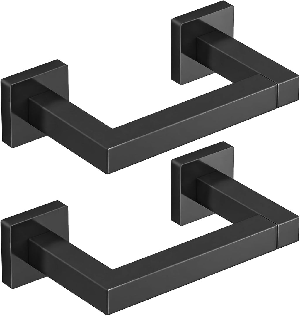 FEILERN Toilet Paper Holder Matte Black, 2 Pack Wall Mount for Bathroom