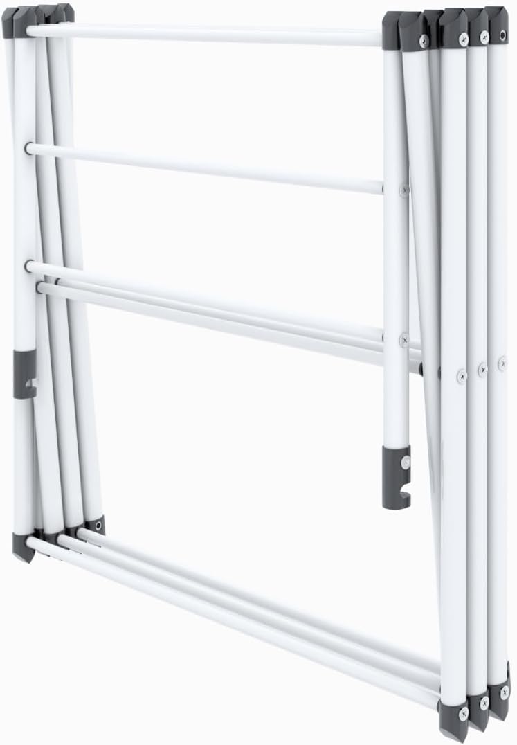 Honey-Can-Do 3-Tier Compact Clothes Drying Rack, 16 ft, No Assembly, White