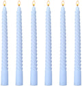 6 Pack 10 Inch Baby-Blue Spiral Taper Candles for Hanukkah and Winter Home Decoration, Unscented Dripless Twisted Candlesticks for Dinner Beach-Themed Decor Relaxation and Meditation