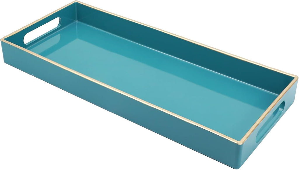 Teal Blue Vanity Tray with Handles, 5.9"*13.7"