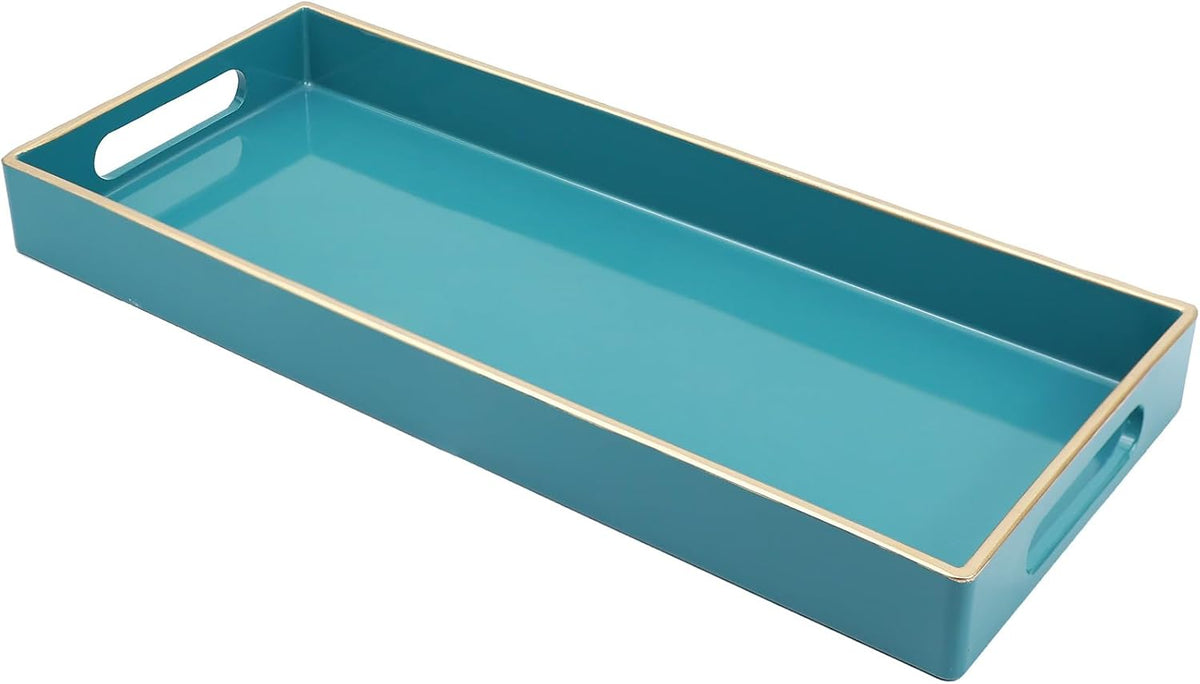 Teal Blue Vanity Tray with Handles, 5.9"*13.7"