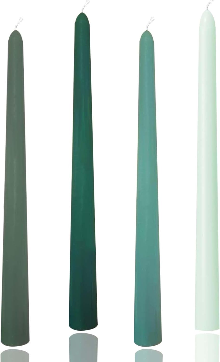 10in Gradient Taper Candles Set of 4 Pack Tapered Candle, Tall Candlesticks,for Dinner Party Wedding, Home Decor,Kitchen Decors,Christmas,Halloween (Green Gradient, 10 inch)