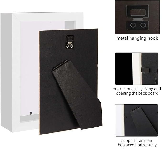 4x6 White Shadow Box Frame Display Case