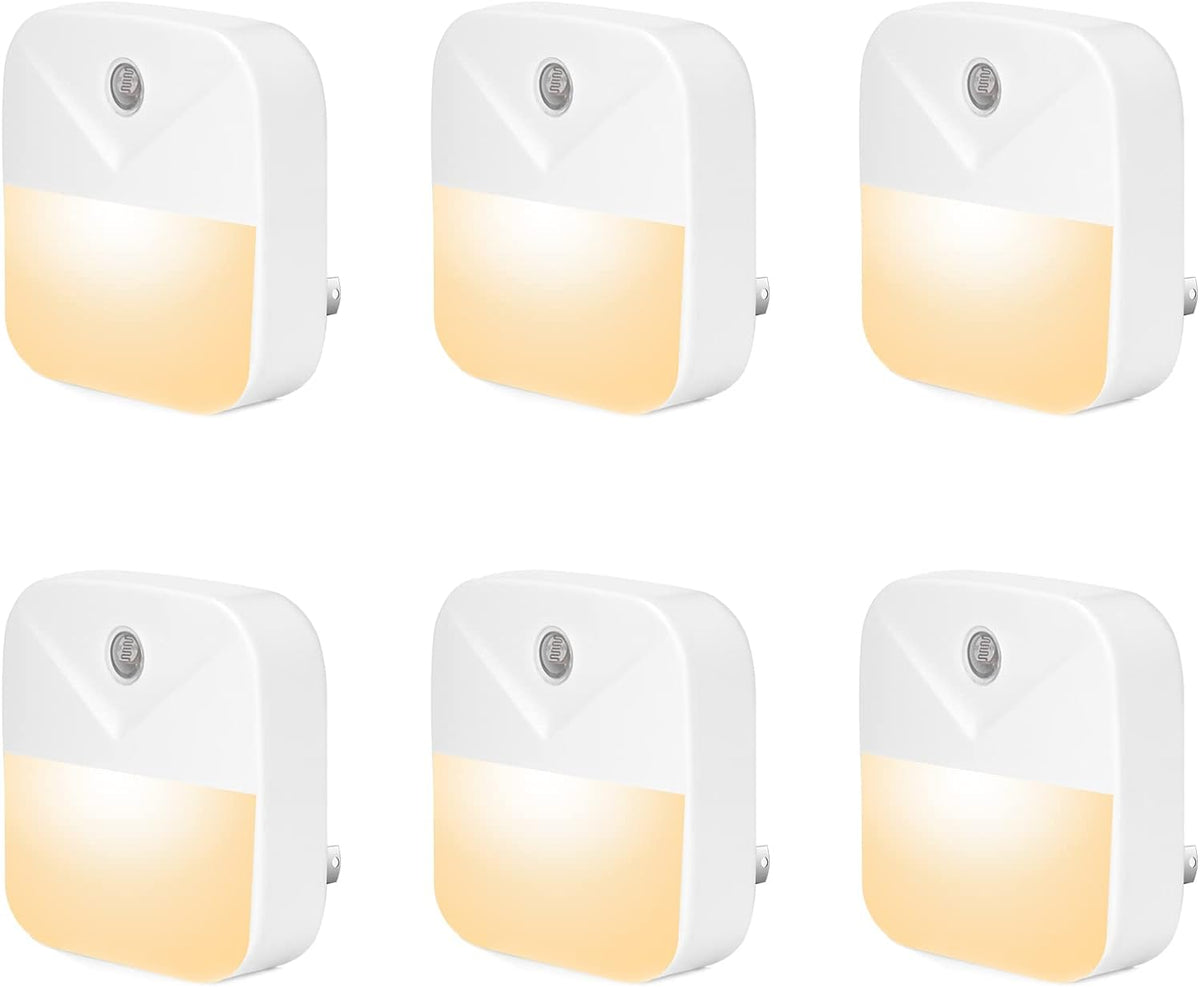 6 Pack Night Light, Night Lights Plug into, Warm LED Nightlights