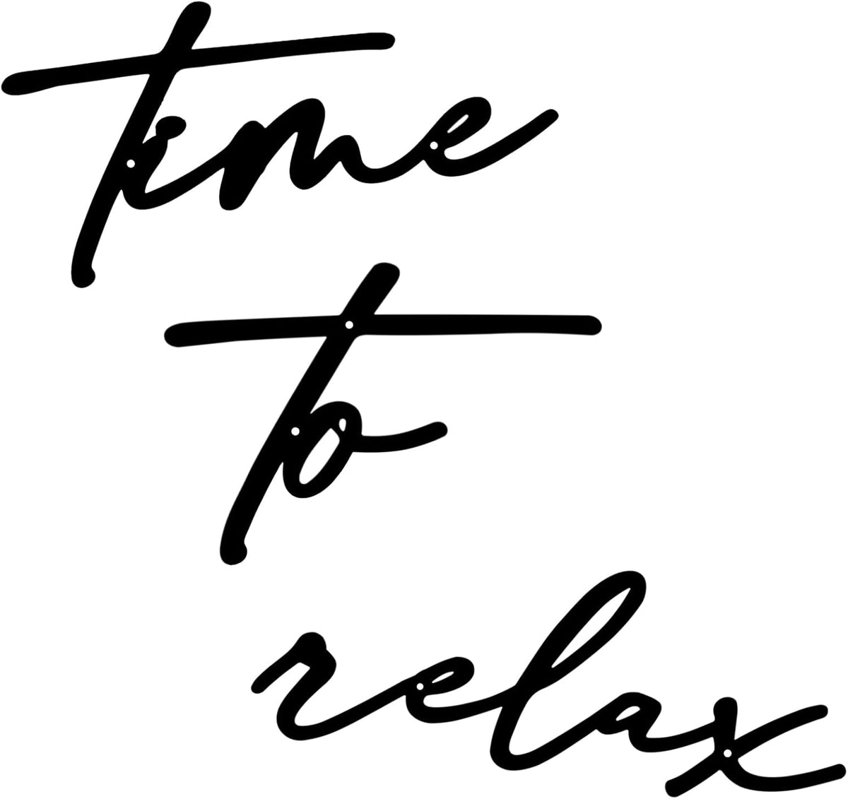 KINMAD Time to Relax Metal Wall Decor - Modern Black Bathroom Wall Art for Spa and Home