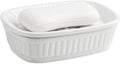 VanEnjoy White Ceramic Soap Dish, Self-Draining Kitchen Sink Soap Holder