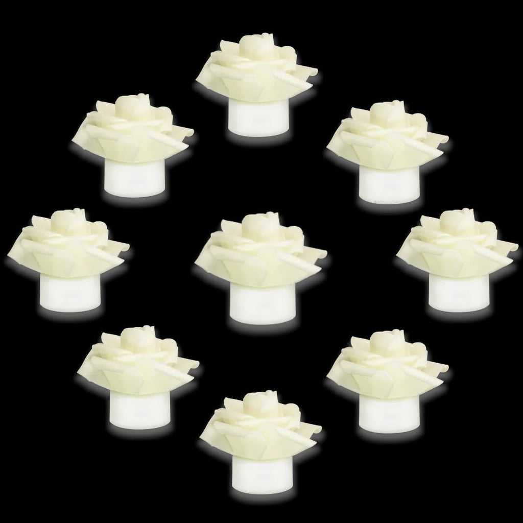 SupBri 12 Pack Led Tea Lights with Artificial White Flower