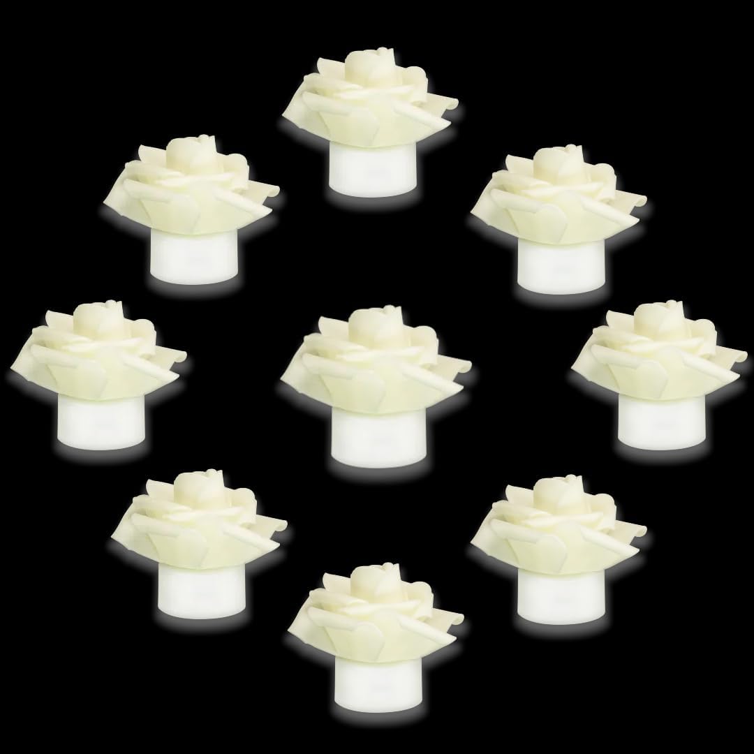 SupBri 12 Pack Led Tea Lights with Artificial White Flower