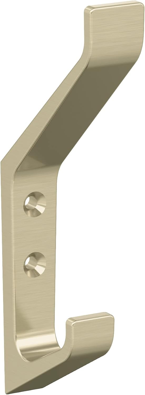 Amerock Emerge Double Prong Golden Champagne Wall-Mounted Hook