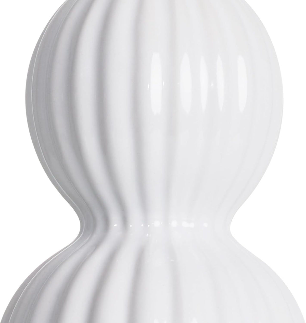 28" White Ceramic Table Lamps Set of 2, Modern Bedside Lamps for Night Stands, Triple Gourd Table Lamp for Living Room End Table or Bedroom Nightstand (2 LED Bulbs Included)
