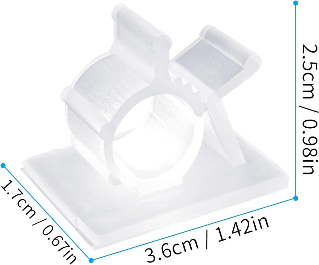 Viaky 30Pcs Clear Cable Clips with Self Adhesive Backed Nylon Cord Holder