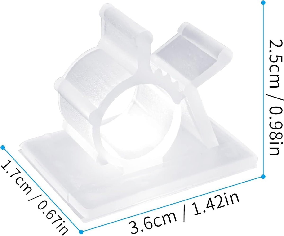 Viaky 30Pcs Clear Cable Clips with Self Adhesive Backed Nylon Cord Holder
