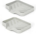 2 Pack Silicone Soap Dish, Self Draining Soap Dish 4.7"×3.9" White