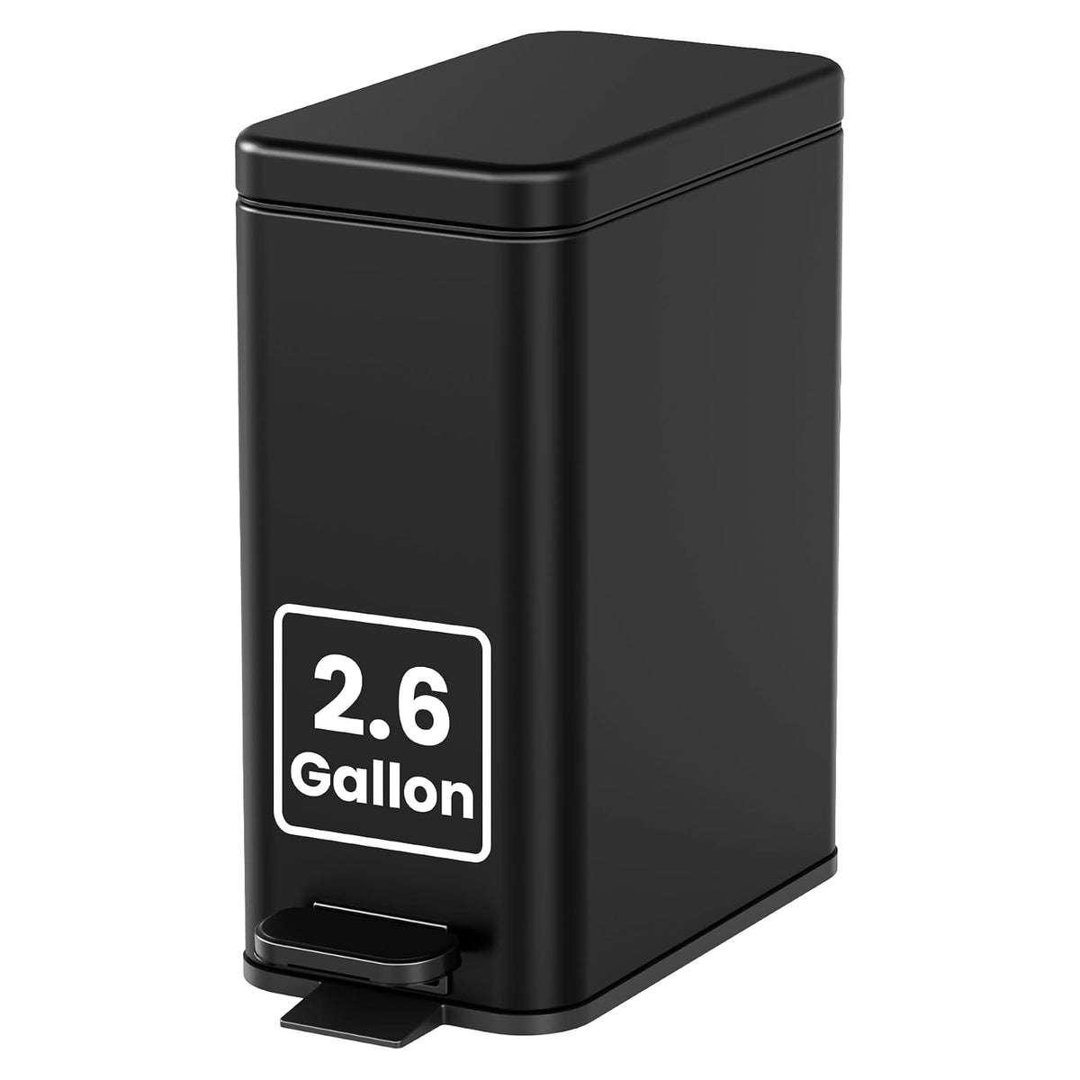 Cesun 2.6 Gallons Small Bathroom Trash Can with Lid Soft Close, Black