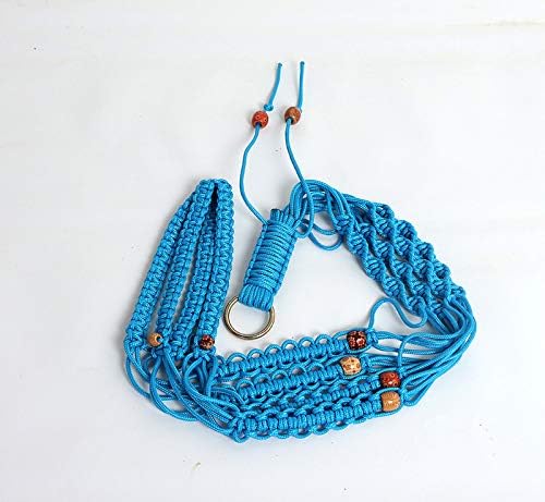 LANGUGU Macrame Plant Hanger with Metal Ring Wall Hanging Planter Basket for Indoor Outdoor Flower Pot Plant Holder Wall Art Vintage-Inspired Home Decor, Nylon Rope Beads, 4 Legs 37 inch (Yellow)