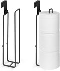 Matte Black Extra Toilet Paper Storage for 3 Roll Tissue Over The Tank Toilet Paper Roll Holder Stainless Steel Adhesive Hanging Toilets Tissue Holder Wall Mounted for Bathroom RV Camper(2 Pack)