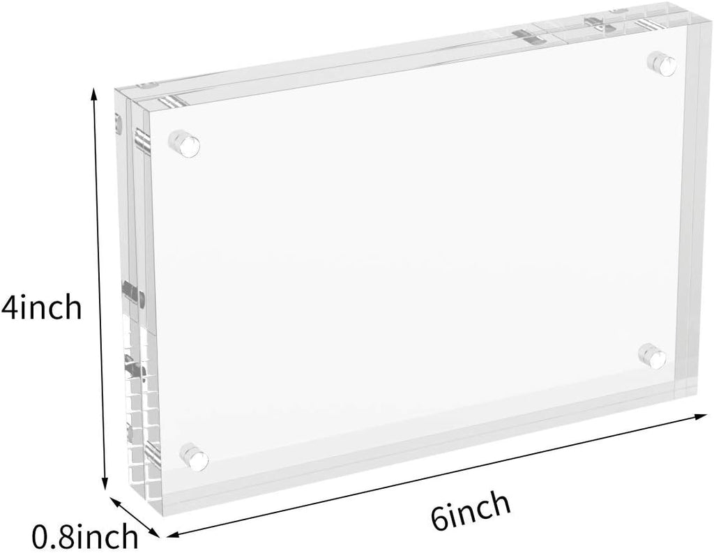 AITEE 4x6 Acrylic Picture Frames 6 Pack, Clear Picture Frames，20% Thicker