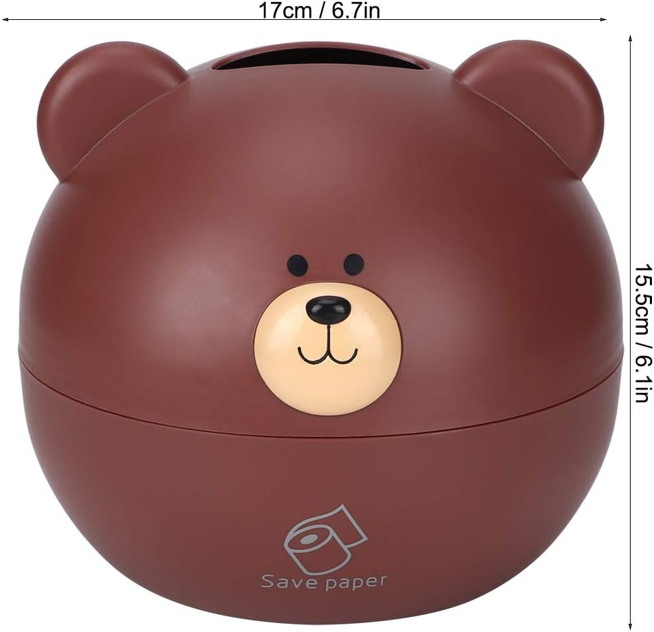 Tissue Box Cover, Cartoon Bear Square Paper Tissue Holder Facial Tissue Dispenser Organizer for Kids, Living Room, Bathroom Decor, Tv Stand, Car, Office(Brown)