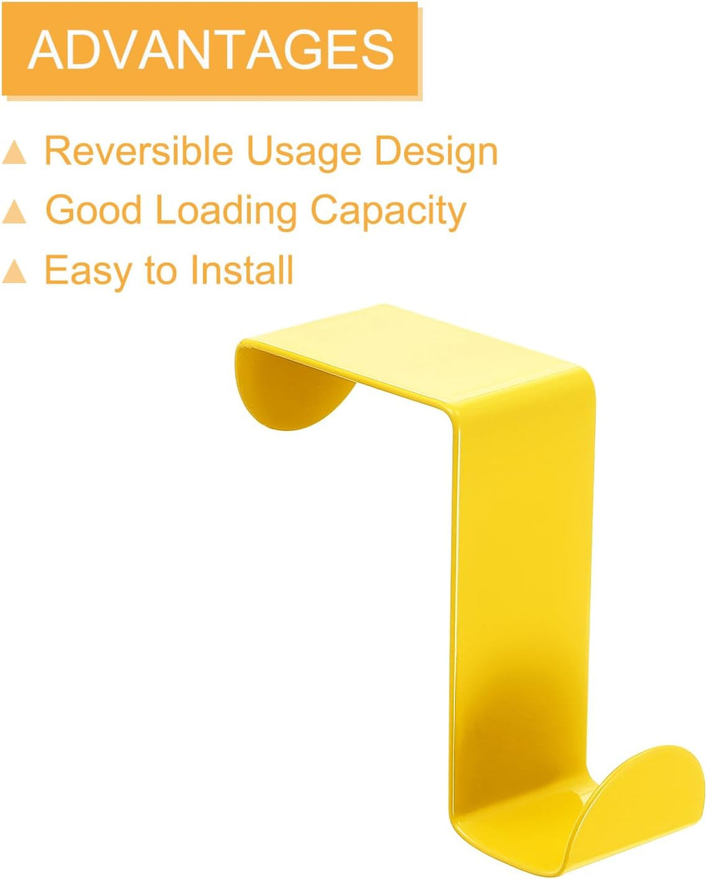 uxcell Over The Door Hooks,8pcs - Stainless Steel Door Hangers Hooks, S-Shaped Double Hooks for Hanging Clothes, Hats, Towels (Yellow)