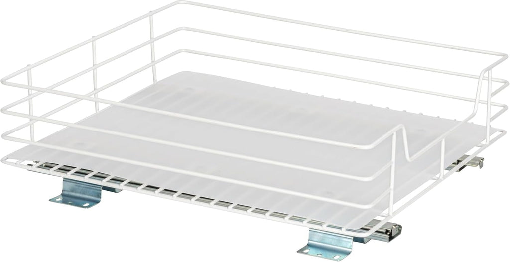 Household Essentials Powder-Coated Steel Pantry Pull-Out Organizer, White