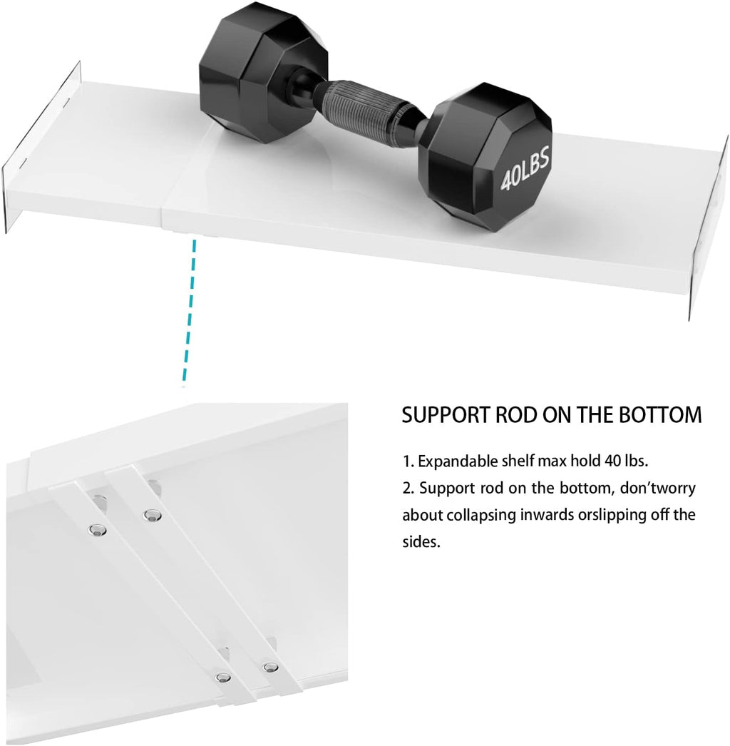 Closet Shelf Divider Expandable Cabinet Tension Shelving Rack Heavy Duty Metal DIY Shelves Separator for Wardrobe Cupboard Cabinet Pantry Kitchen Bathroom,White,3packs