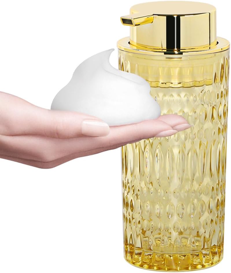Amber Glass Foaming Soap Dispenser