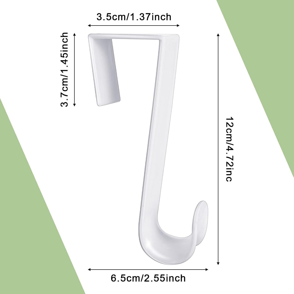 Jetec 16 Pcs 8 Pcs Plastic Over the Door Clothes Hooks Bulk, 4.72‘’ Long