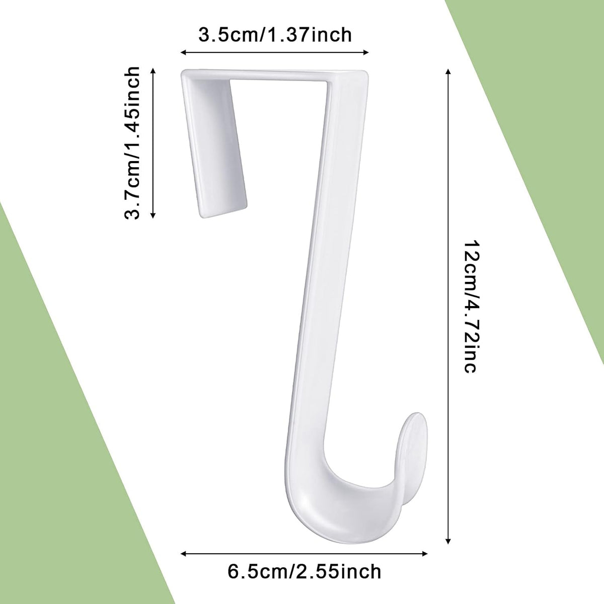 Jetec 16 Pcs 8 Pcs Plastic Over the Door Clothes Hooks Bulk, 4.72‘’ Long