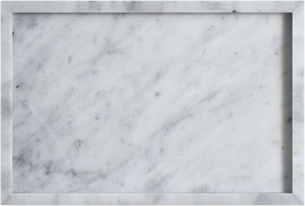 Italian White Marble Vanity Tray，Real Natural Bathroom Tray