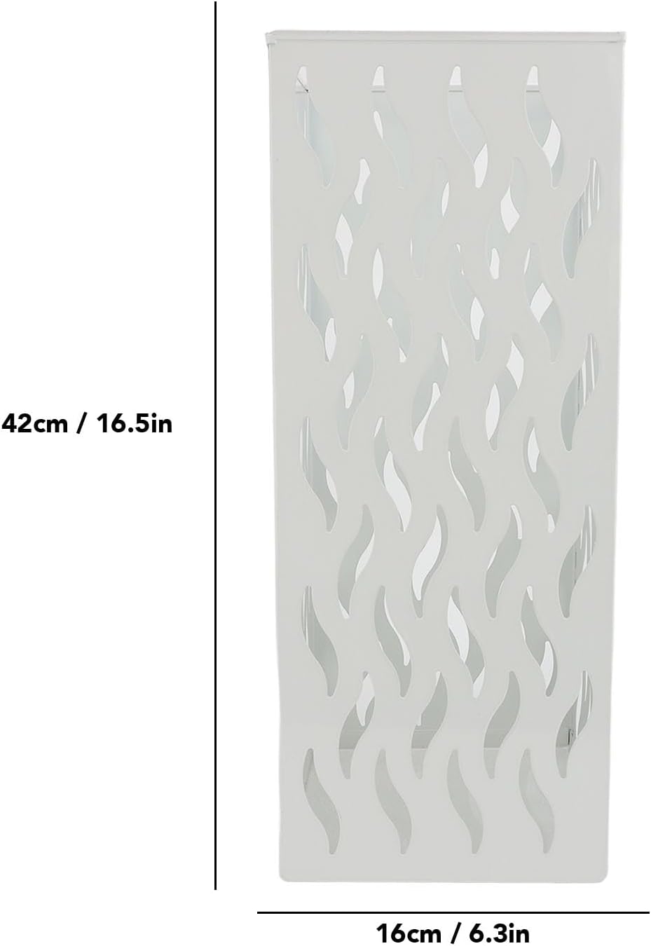 Metal Umbrella Holder, Square Umbrella Stand Rack for Entryway, 6.3" x 6.3" x 16.5" (White)