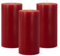 3 Packs 2.8x6 Inch Red Pillar Candles, Unscented Dripless Long Burning Colored Cylinder Candles for Home, Wedding, Party, Dinner Table Emergency Power Outage