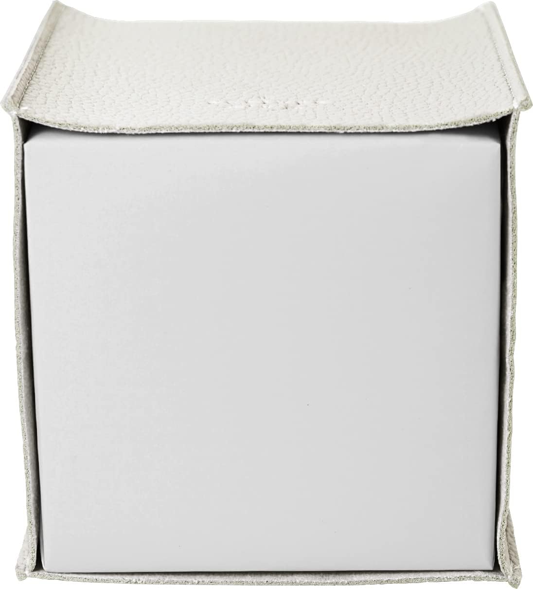 Carrotez Tissue Box Cover, Refined Modern PU Leather Square Holder - Decorative Holder/Organizer for Bathroom Vanity Countertop, Night Stands, Office Desk & Car 5"X5"X5" White (Pack of 3)
