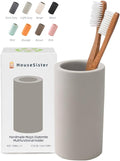 Fast-Drying Diatomite Toothbrush Holder - Bathroom Countertop Organizer Stand for Toothpaste, Makeup Brushes, Razors & Accessories (Light Grey)
