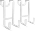 FYY 2 Packs Over The Door Hooks, Heavy Duty Door Hanger Hook, No Drill Wall Hooks for Hanging Coat, Towel, Bag in Bathroom, Closet Fits Most Doors Up to 1-7/8" Thickness （White）