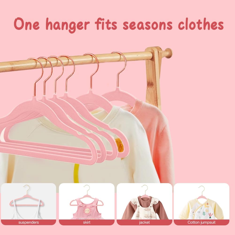 Stormix Baby Velvet Hangers 16 Pack Non-Slip Thin Space Saving