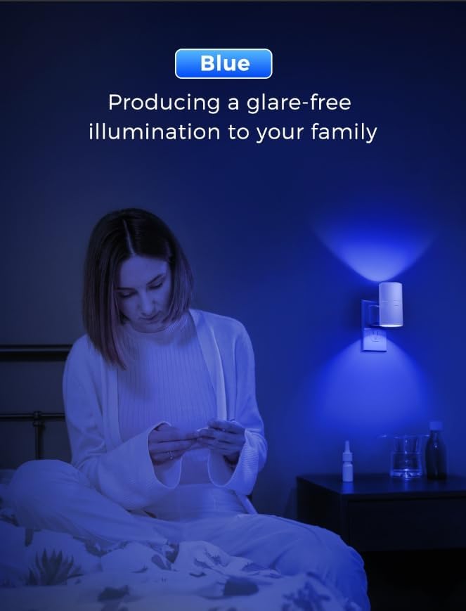 L LOHAS LED Night Light, Calm Blue Night Lights Plug into Wall,Light Sensor