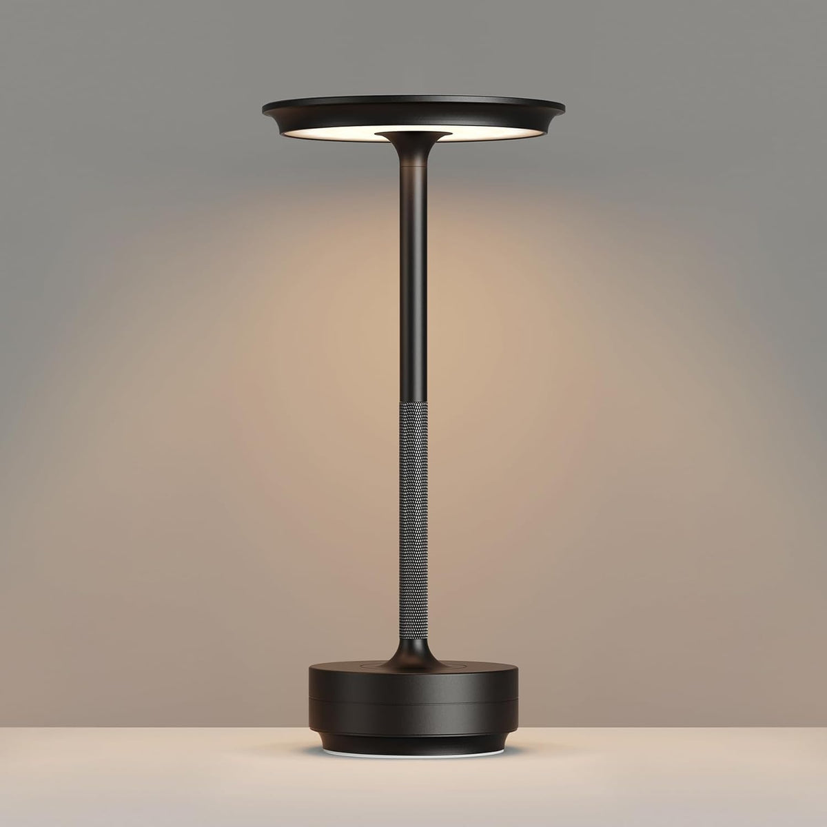 Rechargeable Cordless Table Lamp, LED Portable 5000mAh Touch Table Light, 3 Color Stepless Dimming Battery Powered Table Lamp for Restaurant/Home/Outdoor/Camping.(Black)