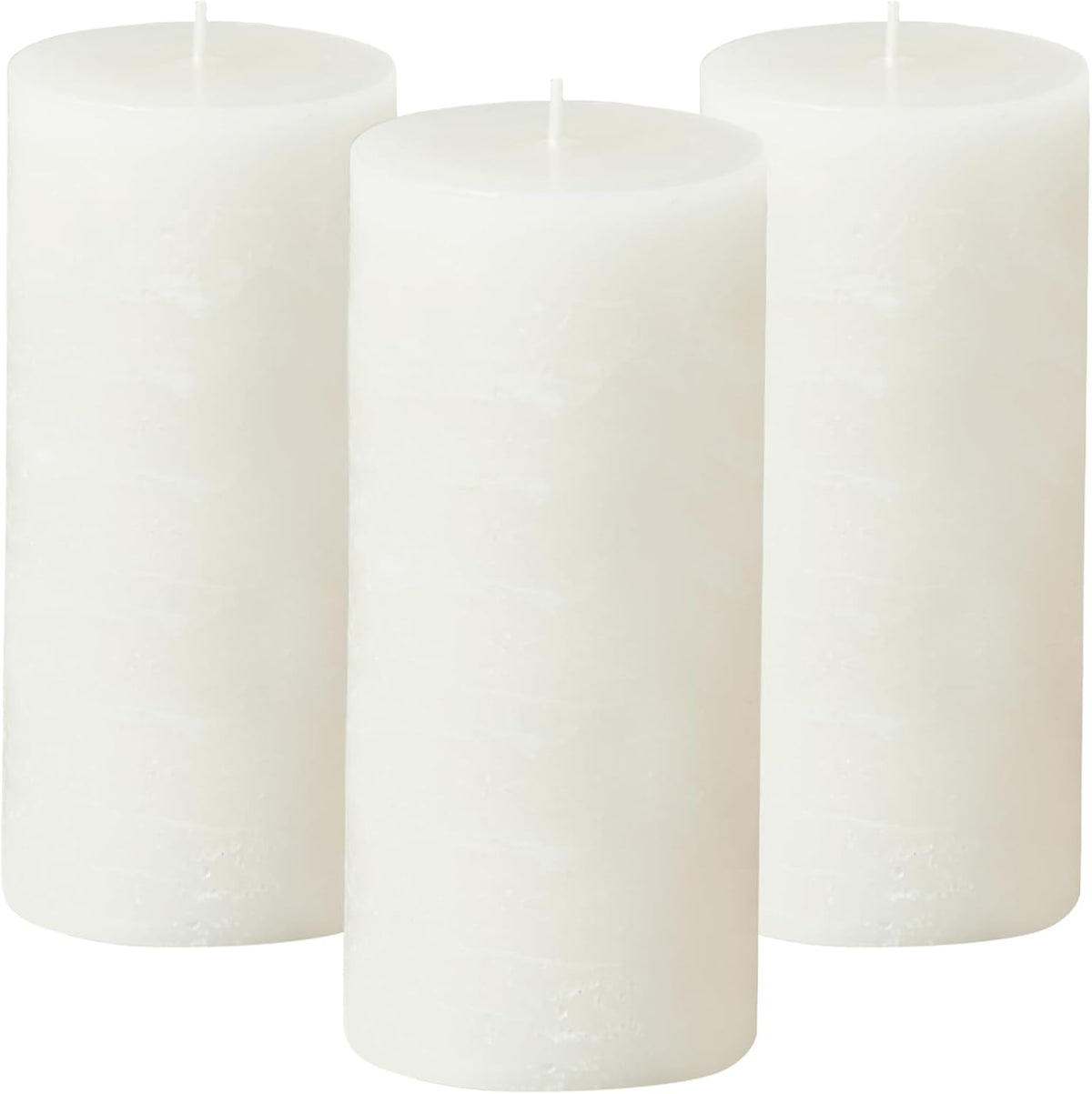 Ivory Peppermint Pillar Candles, Set of 3, 3x6 Inch, Scented Home Decor