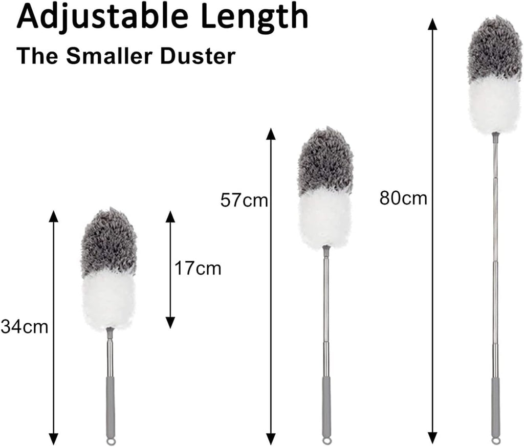 BOOMJOY Microfiber Feather Duster with Extendable Pole and Bendable Head, 100" Telescoping Duster for Cleaning Ceiling, Fan, Furniture