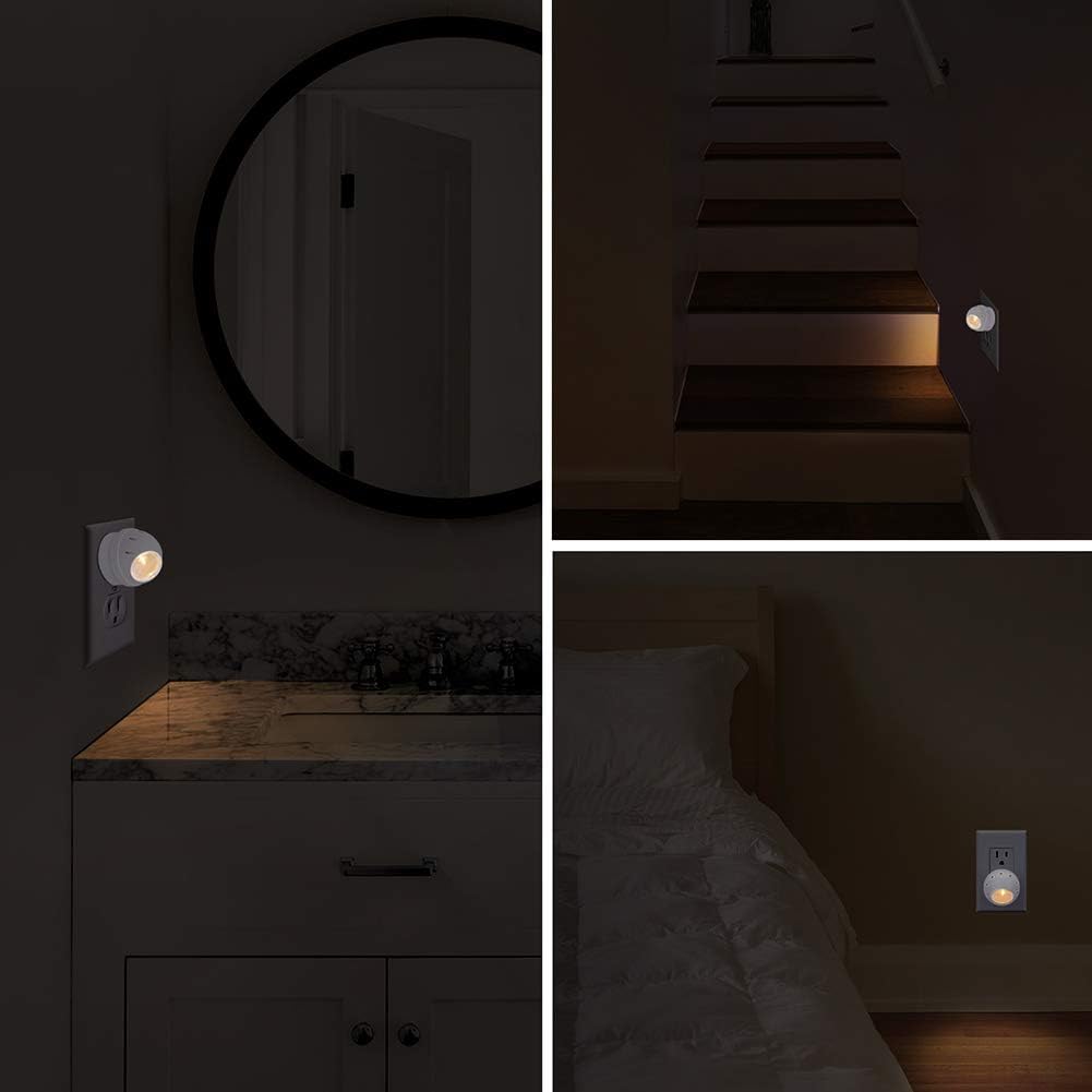 Emotionlite Plug-in LED Night Light Dusk to Dawn Sensor Warm White 4 Pack